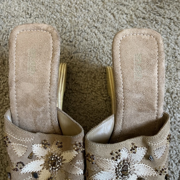 Vintage Splash Wood Cutout Wooden Platform Sandals Size 9 - Picture 2 of 11